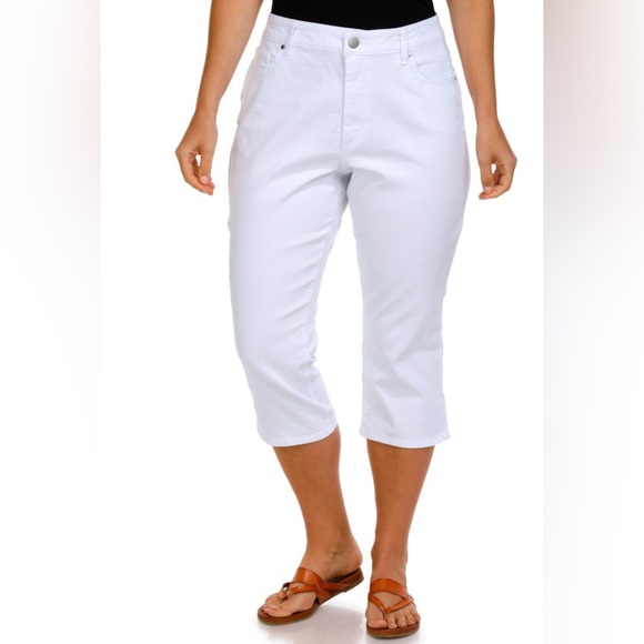 d. jeans Women’s White Cropped/Capri Jeans, Size 14W - Picture 1 of 16
